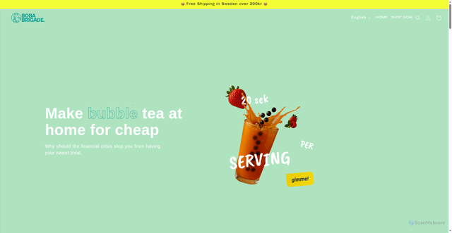 Security scan screenshot of https://bobabrigade.se