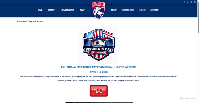 Security scan screenshot of https://challenge.ottosport.ai/tournaments/presidents-day-invitational-easter-weekend/presidents-day-invitational