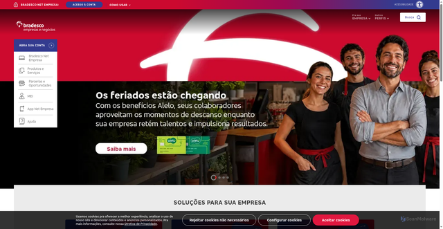 Security scan screenshot of https://bradescopessoajuridica.com.br