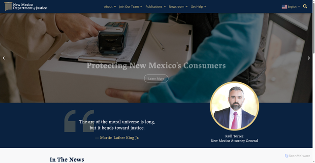 Security scan screenshot of https://nmdoj.gov/