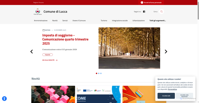Security scan screenshot of https://www.comune.lucca.it/