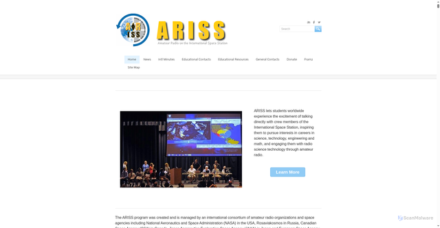 Security scan screenshot of https://www.ariss.org/