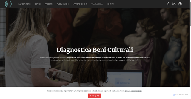 Security scan screenshot of https://www.diagnosticabeniculturali.it/