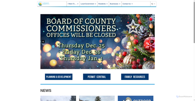 Security scan screenshot of https://clermontcountyohio.gov/