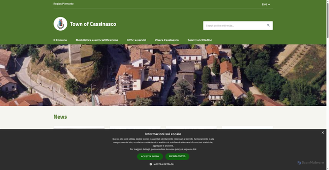 Security scan screenshot of https://www.comune.cassinasco.at.it/it