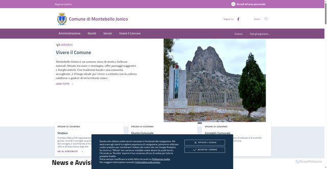Security scan screenshot of https://www.comune.montebellojonico.rc.it/