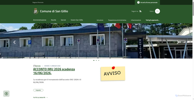 Security scan screenshot of https://www.comune.sangillio.to.it