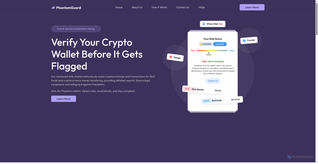 Security scan screenshot of https://phantomguard.vercel.app/