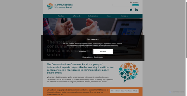 Security scan screenshot of https://www.communicationsconsumerpanel.org.uk/