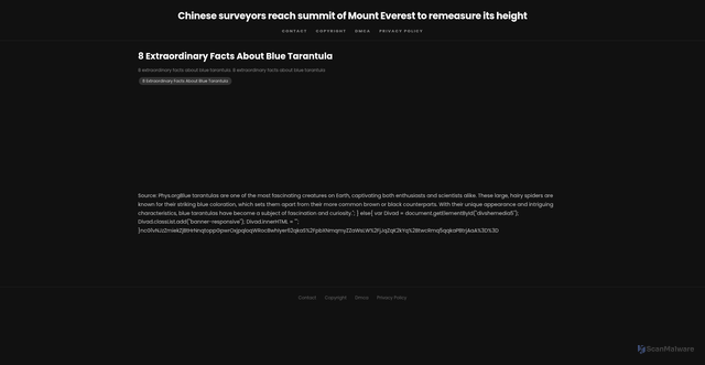 Security scan screenshot of https://ideinsightnest-dpnhn9tlsd7i.edgeone.app/8-extraordinary-facts-about-blue-tarantula.html
