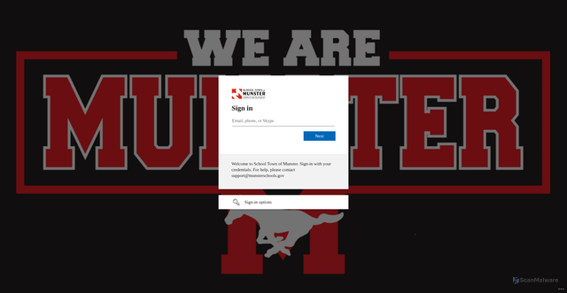 Security scan screenshot of https://munsterschools-my.sharepoint.com