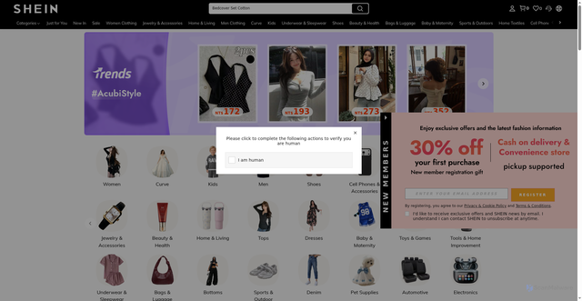 Security scan screenshot of https://shein.tw