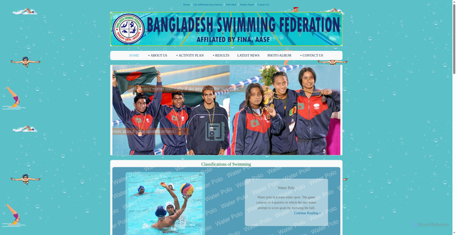 Security scan screenshot of https://www.bdswimming.org