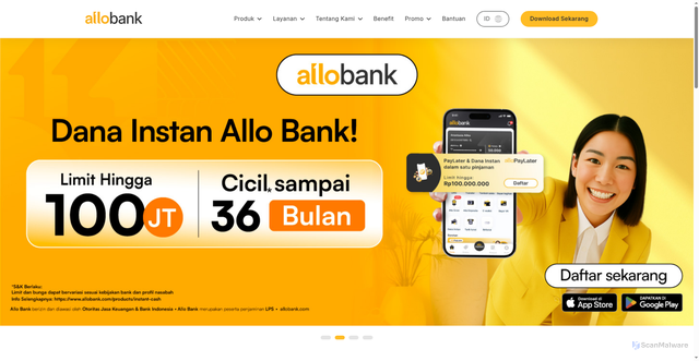 Security scan screenshot of https://allobank.com