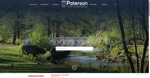 Security scan screenshot of https://www.patersonnj.gov/