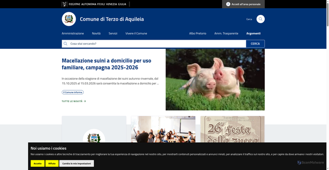 Security scan screenshot of https://www.comune.terzodiaquileia.ud.it/