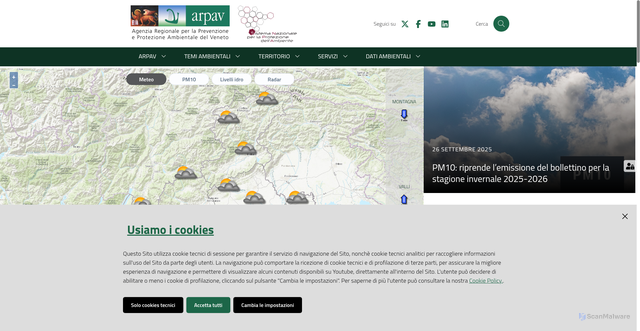 Security scan screenshot of https://www.arpa.veneto.it/
