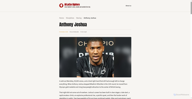 Security scan screenshot of https://allprizefighters.com/anthony-joshua/