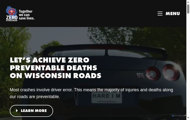 Security scan screenshot of https://zeroinwisconsin.gov/