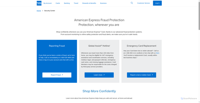 Security scan screenshot of https://www.americanexpress.com/us/security-center/?comm_track_id=r_02700000001047353960614010_1_x