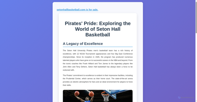 Security scan screenshot of https://setonhallbasketball.com/