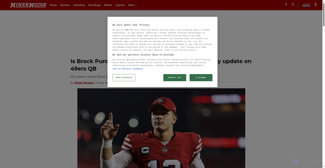 Security scan screenshot of https://ninernoise.com/brock-purdy-playing-today-giants-latest-injury-update-49ers-qb