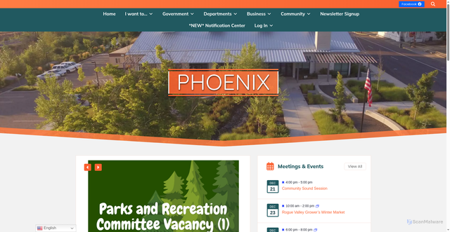 Security scan screenshot of https://www.phoenixoregon.gov/