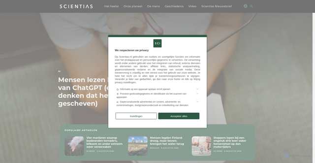 Security scan screenshot of https://scientias.nl