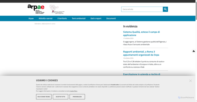 Security scan screenshot of https://www.arpae.it/it
