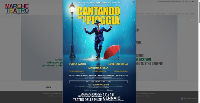 Security scan screenshot of https://www.marcheteatro.it/