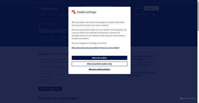 Security scan screenshot of https://www.nationwide.co.uk/mortgages/mortgage-rates