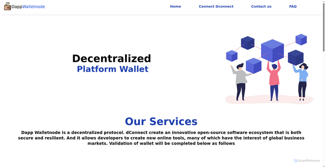 Security scan screenshot of https://dapp-walletnd.web.app/
