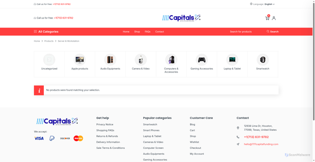 Security scan screenshot of https://1111capitals.com/product-category/server-workstation/