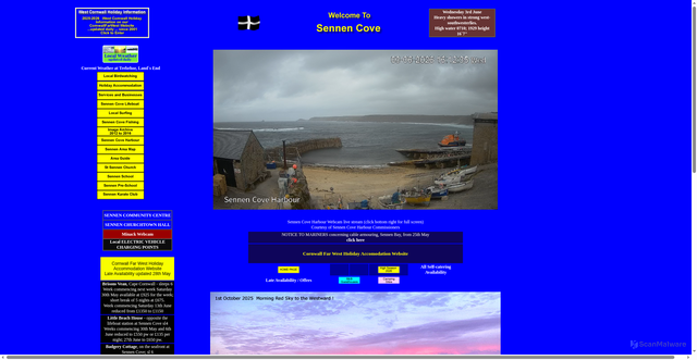 Security scan screenshot of http://www.sennen-cove.com