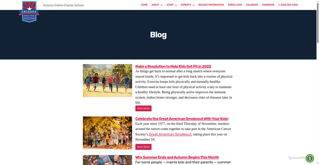 Security scan screenshot of https://arizonaonlinecharterschool.org/blog/