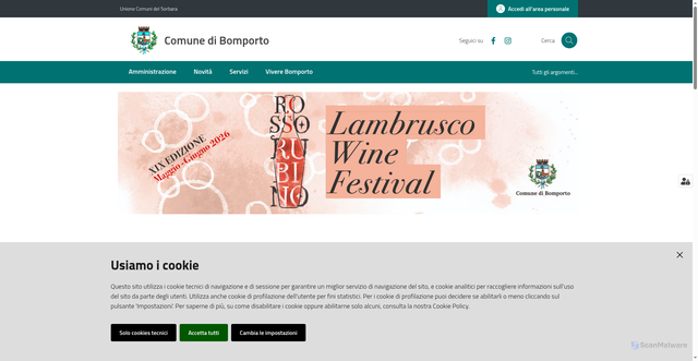 Security scan screenshot of https://www.comune.bomporto.mo.it