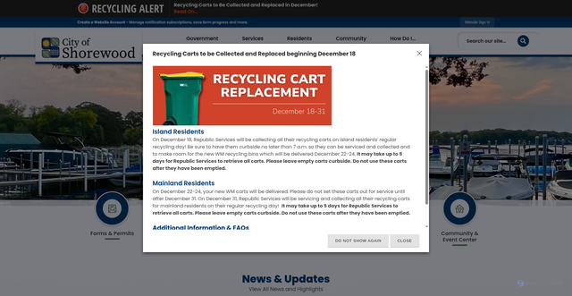 Security scan screenshot of https://shorewoodmn.gov/