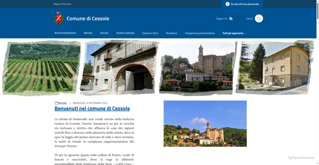 Security scan screenshot of https://www.comune.cessole.at.it/