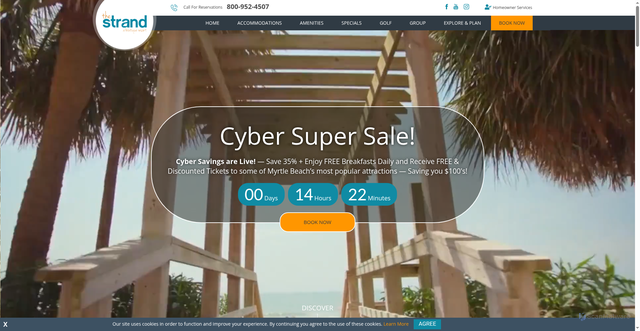 Security scan screenshot of https://www.thestrandmyrtlebeach.com/