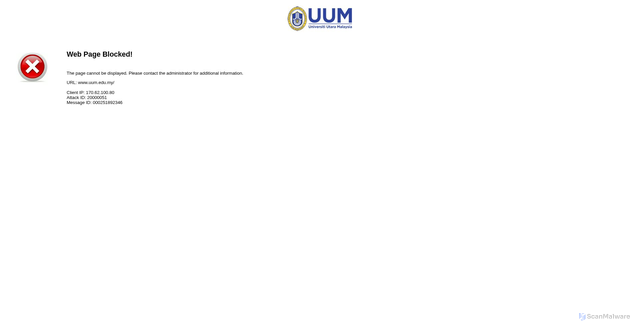Security scan screenshot of https://www.uum.edu.my/