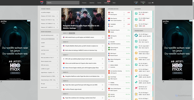 Security scan screenshot of https://vlr.gg