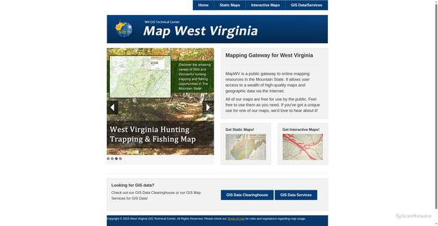 Security scan screenshot of https://mapwv.gov/
