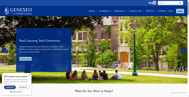 Security scan screenshot of https://geneseo.edu