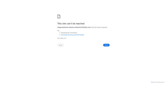 Security scan screenshot of http://allegrolokalnie.lokalna-ofeta213125941x.sbs/dji-mini-4-pro-fly-more-combo-/43154/