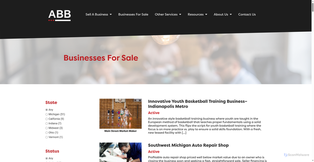 Security scan screenshot of https://abb-businessbrokers.com/?p=279