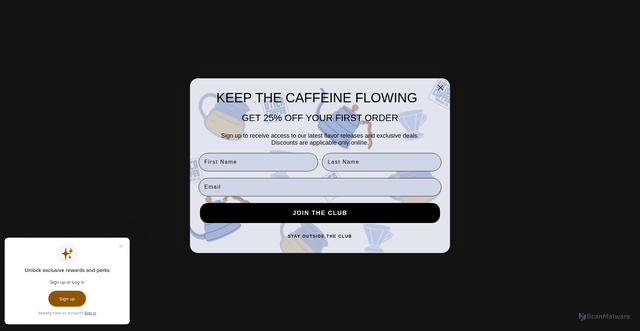 Security scan screenshot of https://uticacoffeeroasting.com