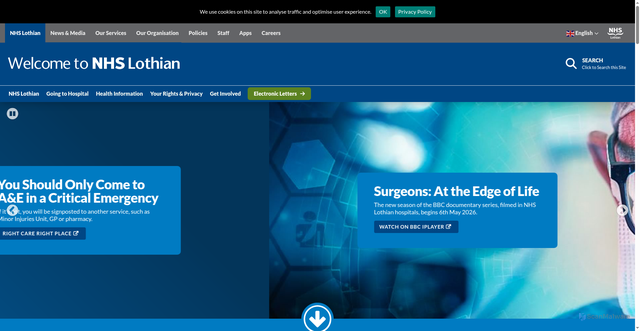 Security scan screenshot of http://www.nhslothian.scot.nhs.uk/