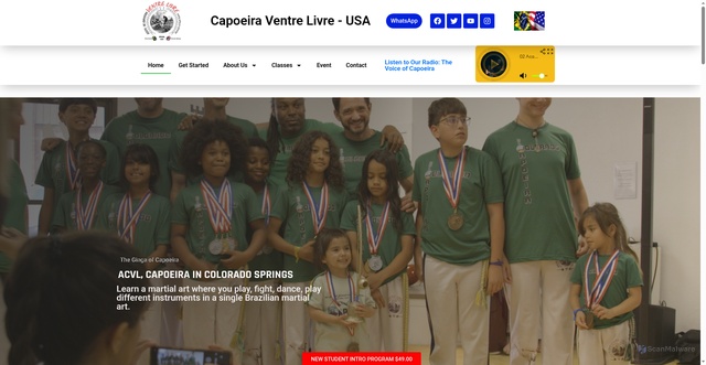 Security scan screenshot of https://capoeiraventrelivre.com