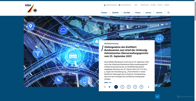 Security scan screenshot of https://www.kba.de/DE/Home/home_node.html