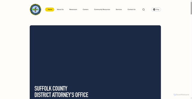 Security scan screenshot of https://www.suffolkcountyda.org/
